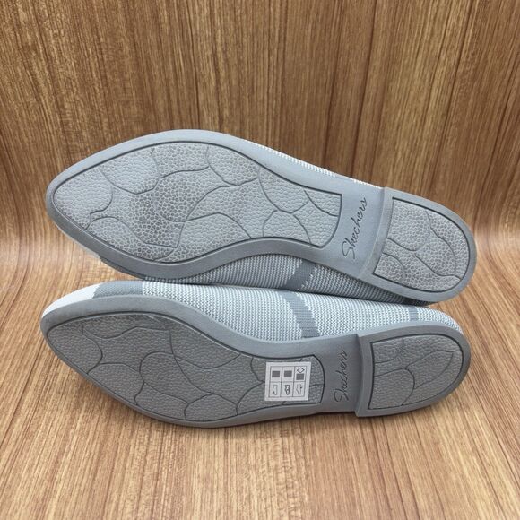Skechers Cleo Wham Women’s SZ 8  Ballet Flats White Gray Memory Foam Air Cooled - Picture 7 of 8